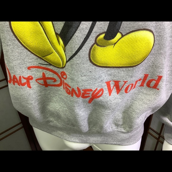 Walt Disney World Mickey Mouse Pullover Sweater Crew Neck Long Sleeve Gray Sz M - Picture 9 of 12